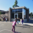 The entry foyer connects the library to the adjacent playground.